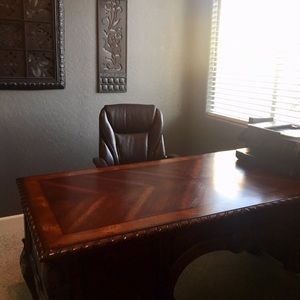 Brown wooden desk
